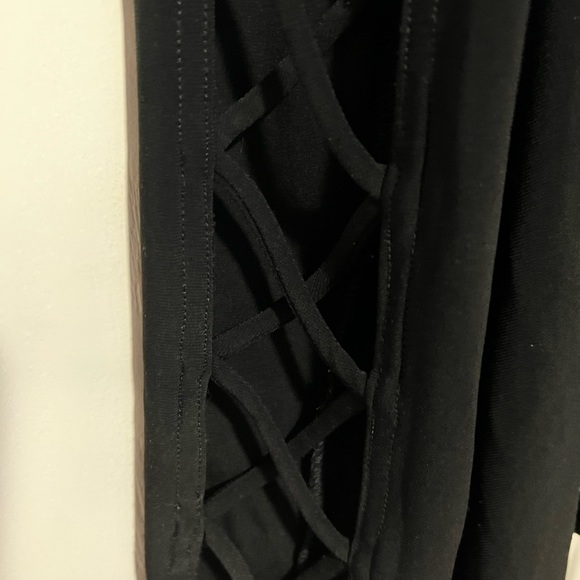 Black angled long sleeve top with cut out down arms - Picture 2 of 2